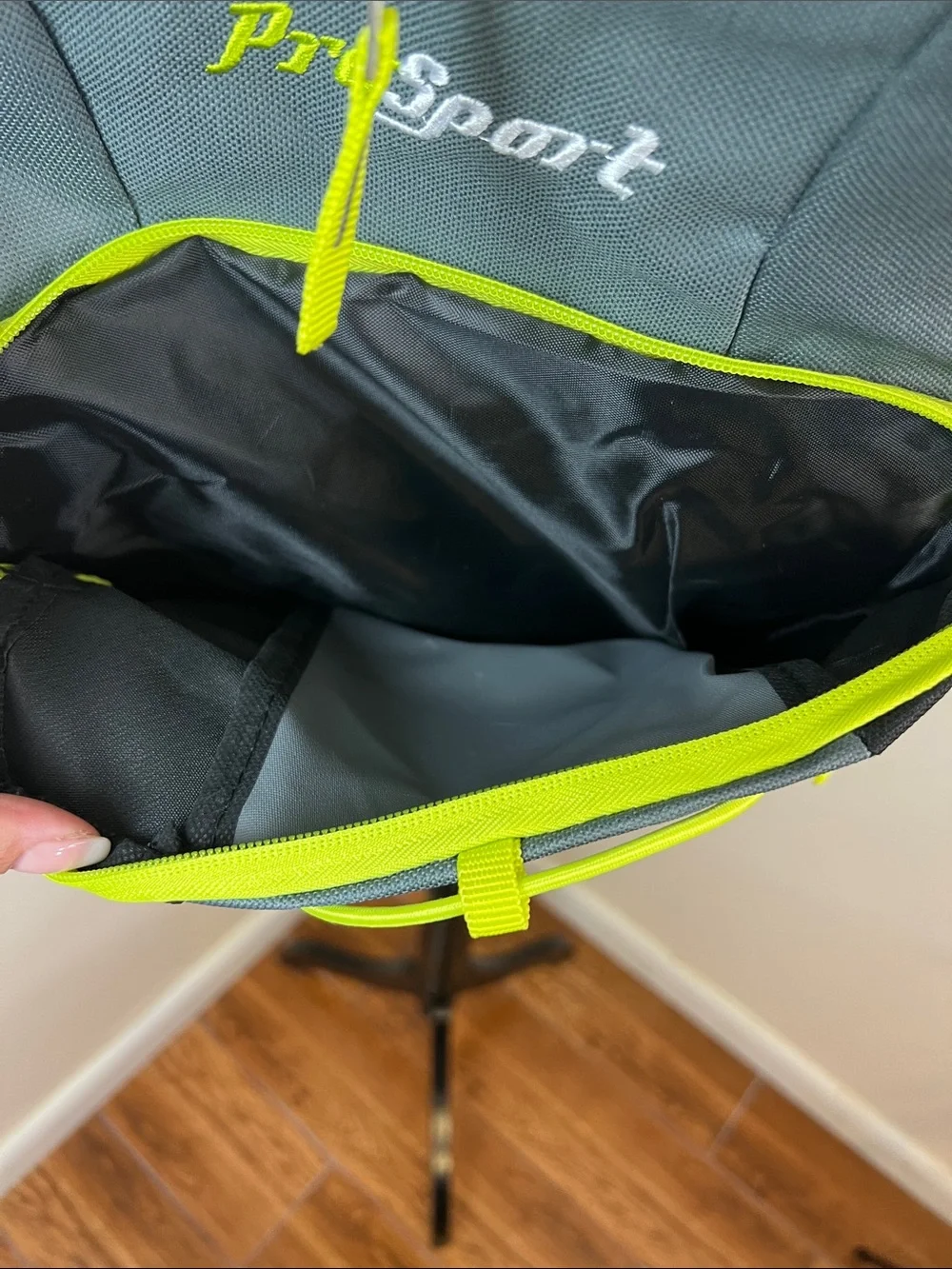 ProSport B2497 Gray & Neon Yellow Backpack School Travel Daypack NWT